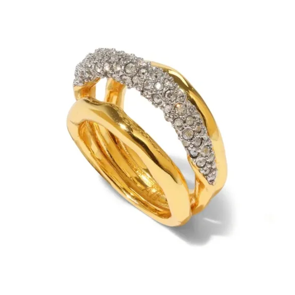 Alexis Bittar Solanales Crystal Orbiting Ring-gold Size 7 - Picture 1 of 7